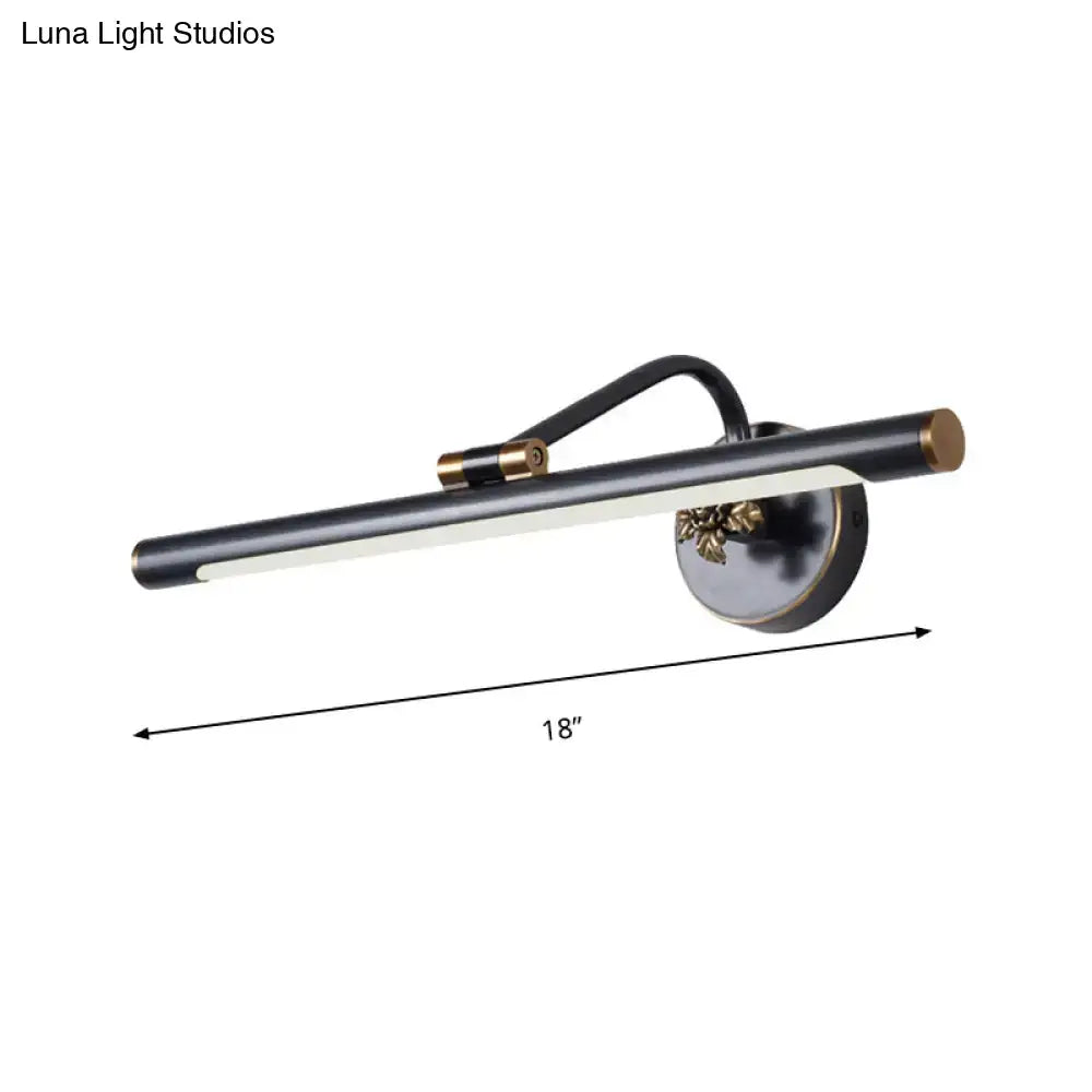 Modern black & gold floral led vanity wall sconce bedroom light