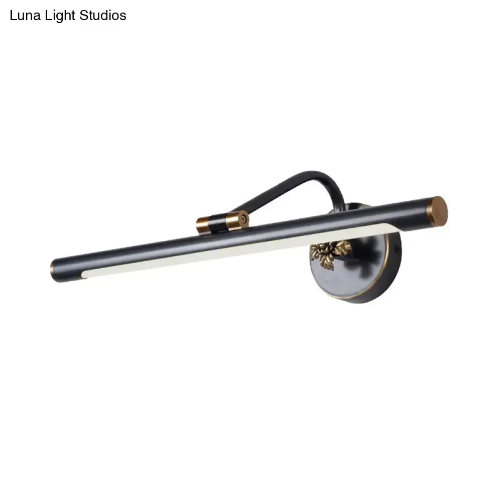 Modern black & gold floral led vanity wall sconce bedroom light
