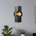 Modern black & gold geometric led sconce bedroom iron shade fixture