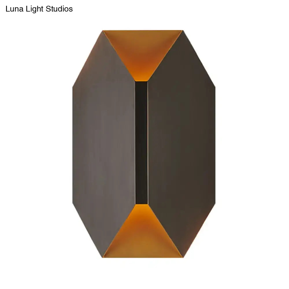Modern black & gold geometric led wall lamp bedroom sconce