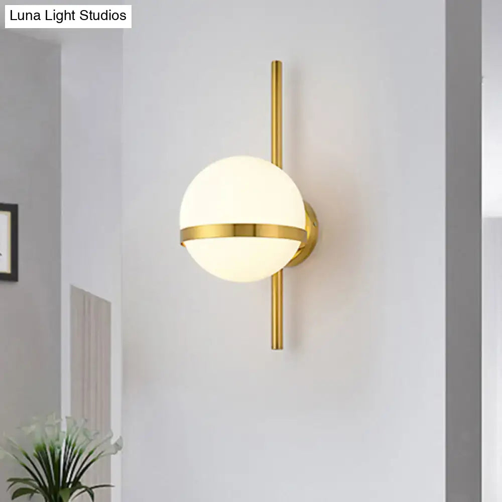 Modern black & gold glass shade wall sconce bedroom e26 e27 light