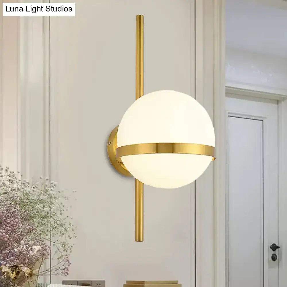 Modern black & gold glass shade wall sconce bedroom e26 e27 light