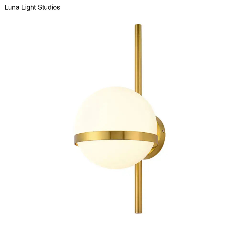 Modern black & gold glass shade wall sconce bedroom e26 e27 light
