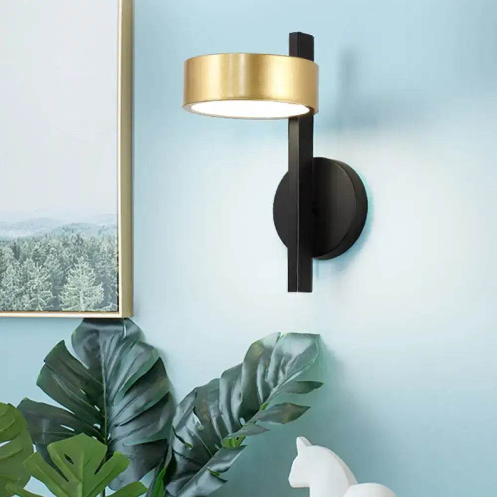 Modern black & gold led wall lamp bedroom reading light