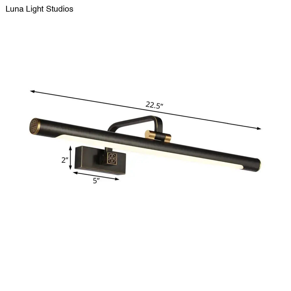 Modern black & gold led wall light bathroom vanity bronze finish