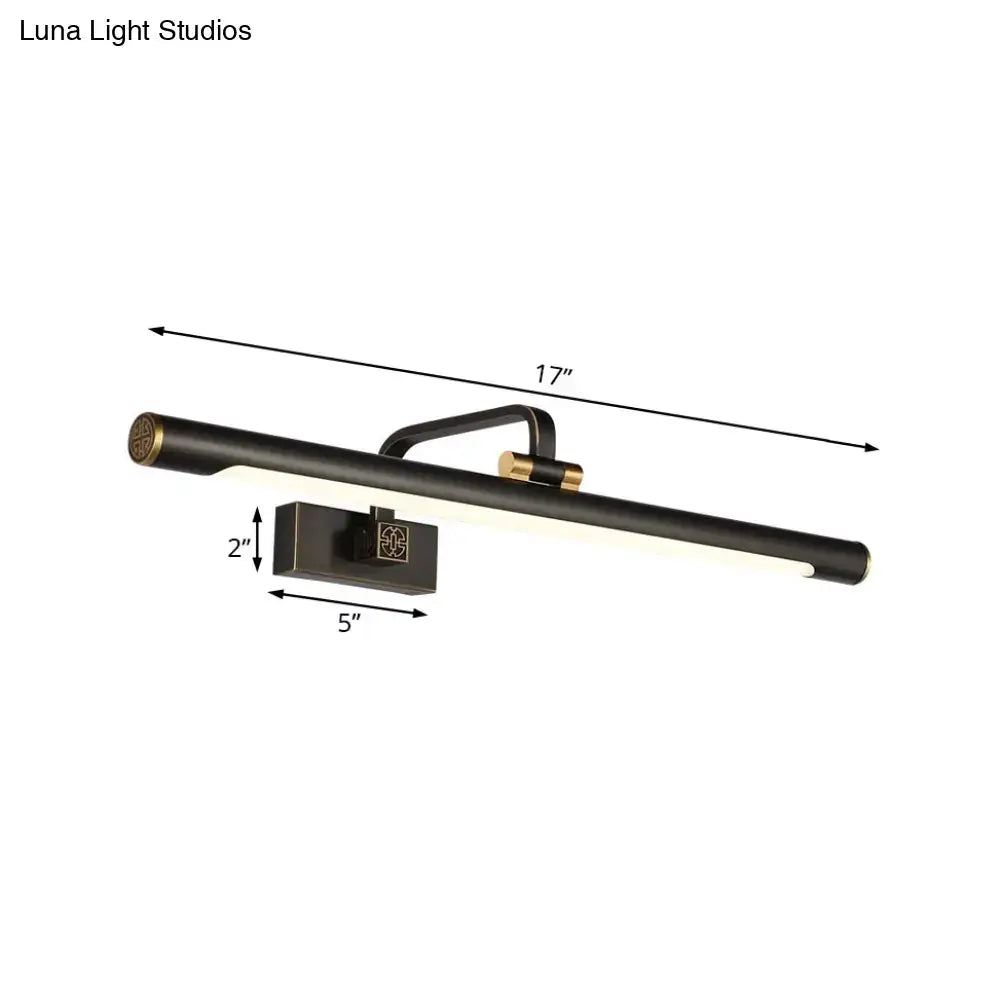 Modern black & gold led wall light bathroom vanity bronze finish