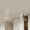 Modern black & gold linear island pendant light kitchen ring decor