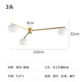 Modern black & gold lustre ceiling light for kitchen with glass globes