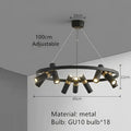 Modern black & gold metal circle led pendant light kitchen decor