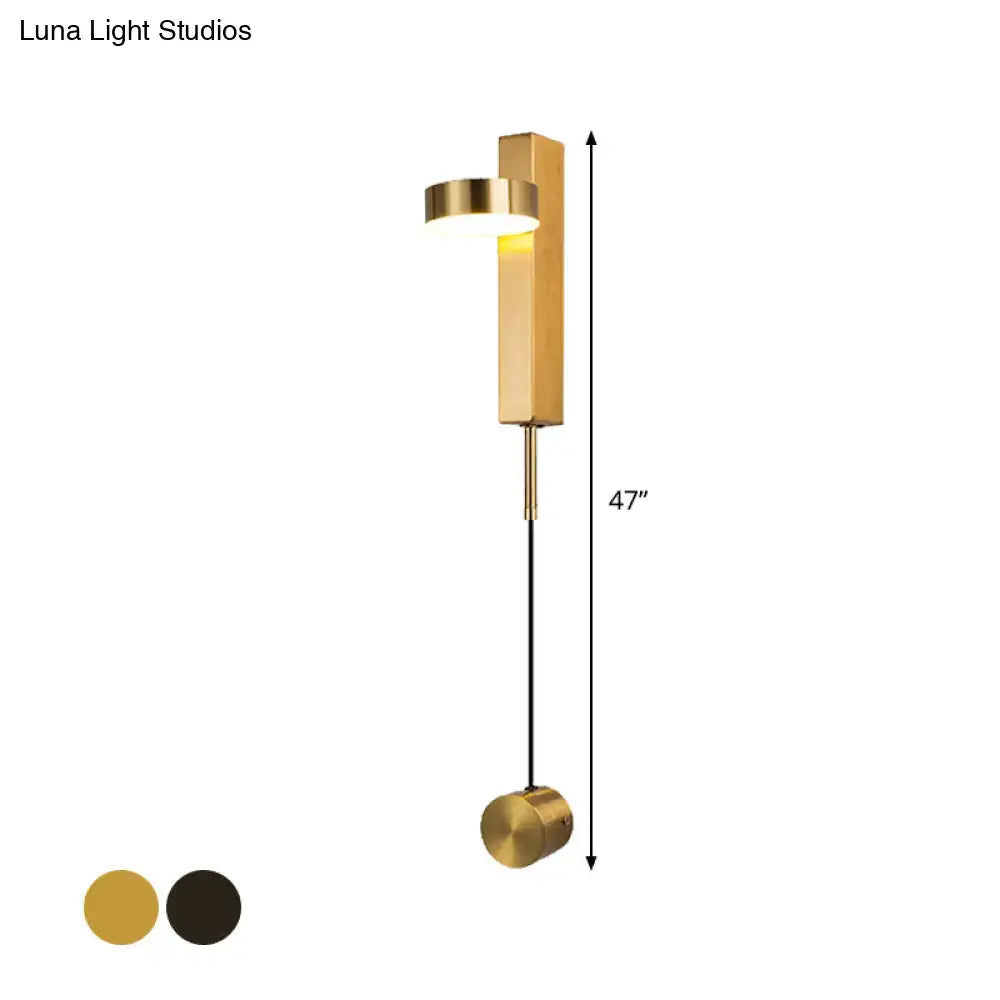 Modern black & gold metallic wall lighting – bedroom flush mount wall