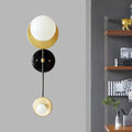 Modern black & gold milky glass wall sconce bedroom reading lamp