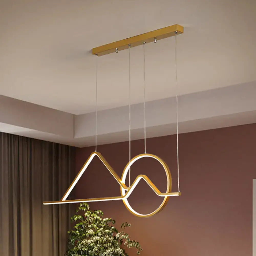 Modern black & gold mountain pendant chandelier dining room light