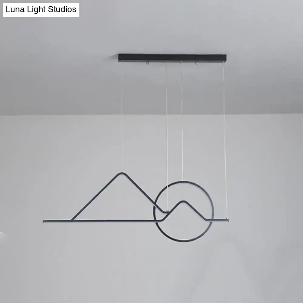 Modern black & gold mountain pendant chandelier dining room light