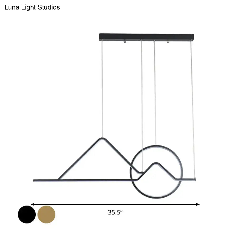 Modern black & gold mountain pendant chandelier dining room light