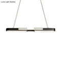 Modern black oblong acrylic pendant light with warm white led and sleek metallic chains for dining room 110v-120v 220v-240v