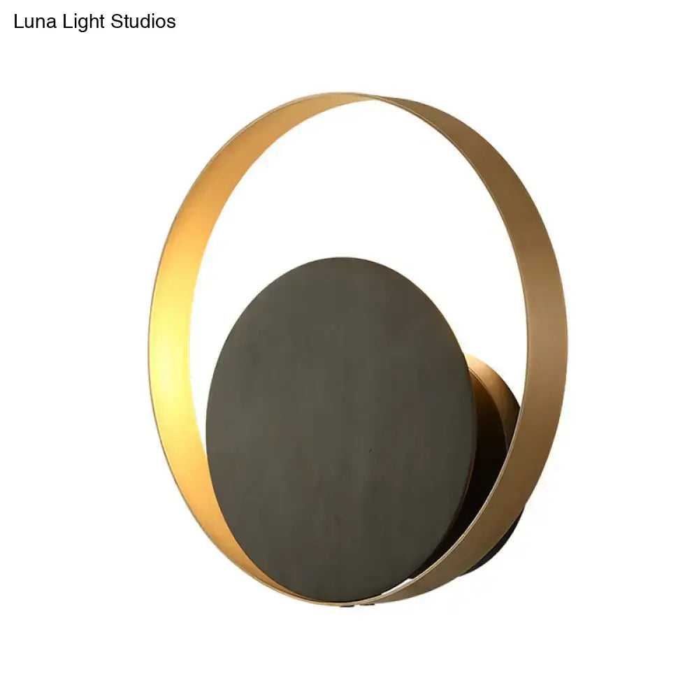 Modern black & gold orbit sconce light – living room ambient lamp