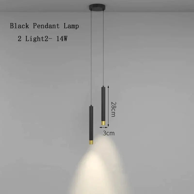 Modern black & gold oval pendant lamps bedroom minimalist lighting