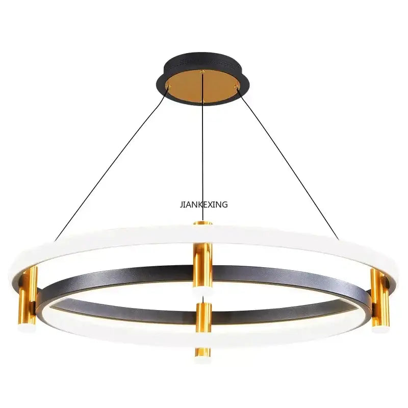 Modern black & gold ring led pendant – dining room chandelier