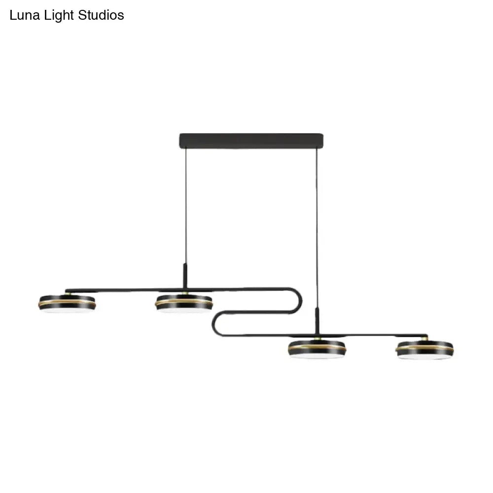 Modern black & gold round pendant light dining room chandelier