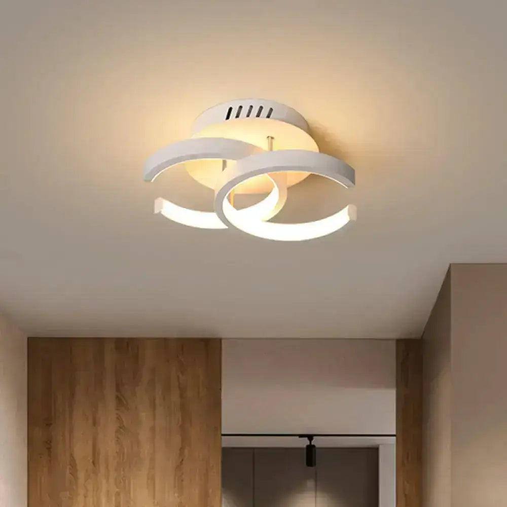 Modern black & gold spiral ceiling lamp for corridor round square moon