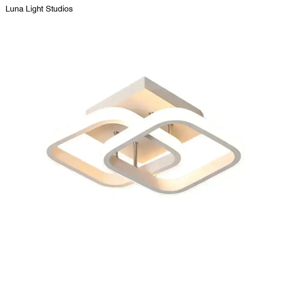 Modern black & gold spiral ceiling lamp for corridor round square moon