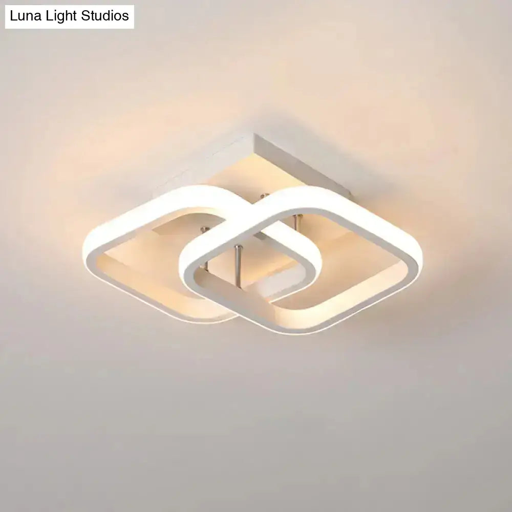 Modern black & gold spiral ceiling lamp for corridor round square moon