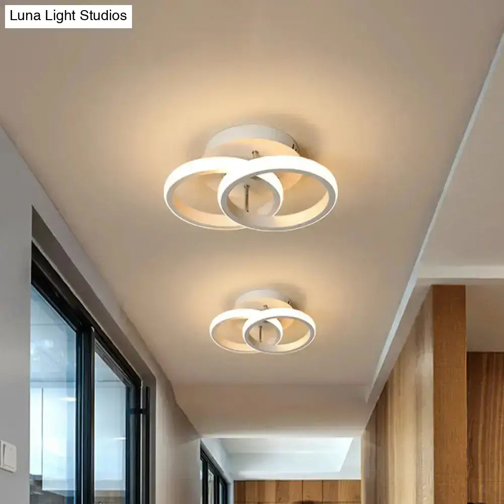 Modern black & gold spiral ceiling lamp for corridor round square moon