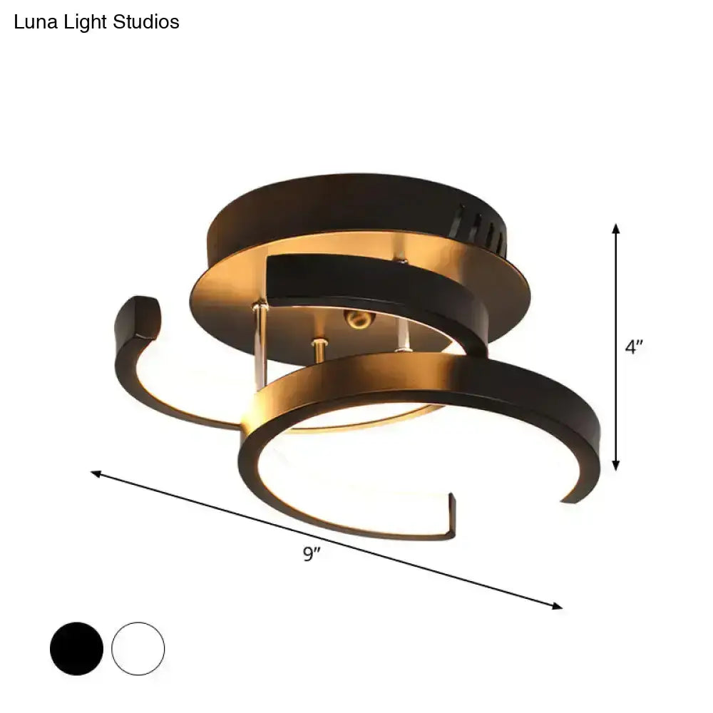 Modern black and gold metallic ceiling lamp with sleek layered rings for exceptional lighting efficiency in corridors round square moon