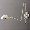 Modern black & gold swing arm wall lamp for living room