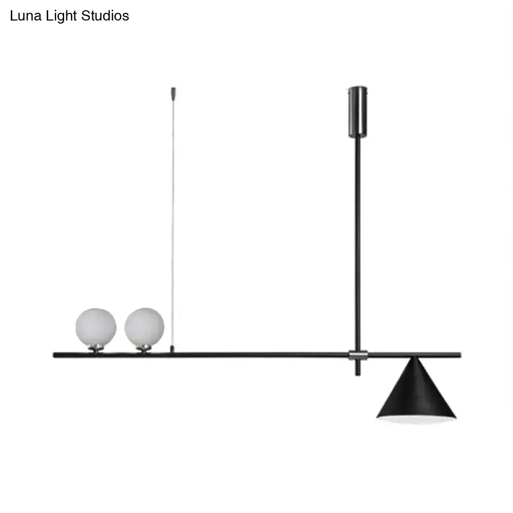 Modern black & gold three lights linear chandelier kitchen pendant