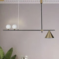 Modern black & gold three lights linear chandelier kitchen pendant