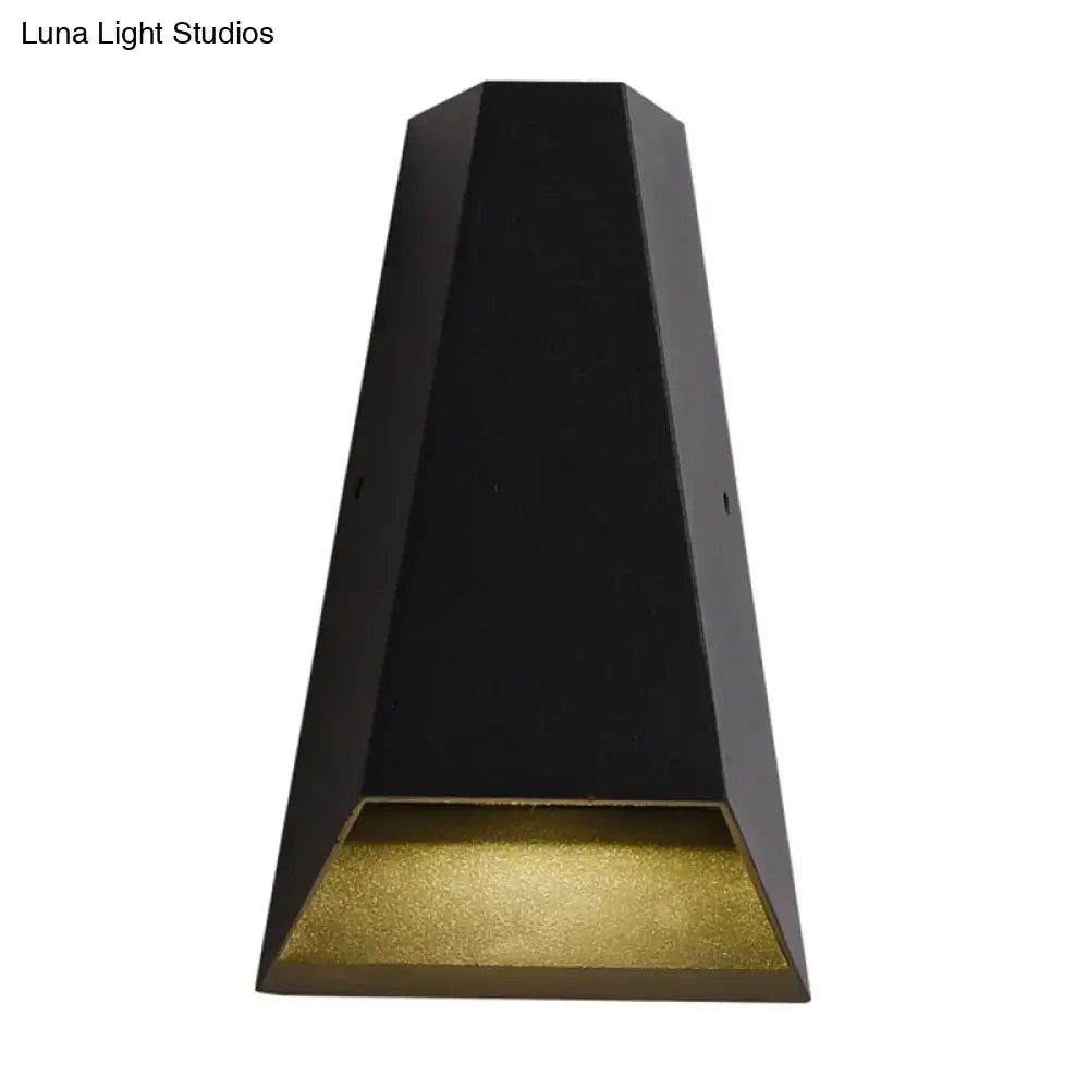 Modern black & gold triangle led wall light bedroom warm white light