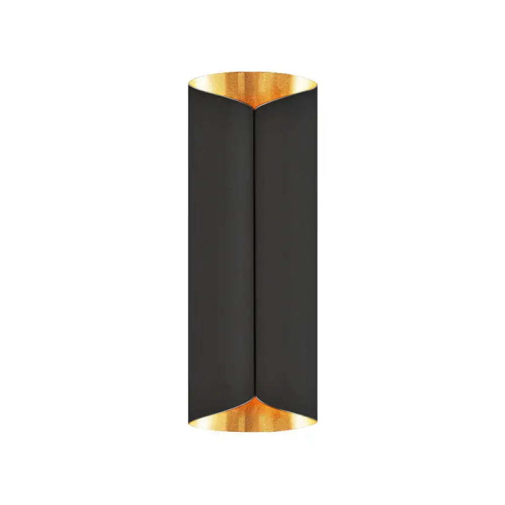 Modern black & gold twisted light fixture porch wall sconce