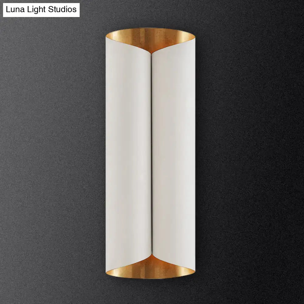 Modern black & gold twisted light fixture porch wall sconce