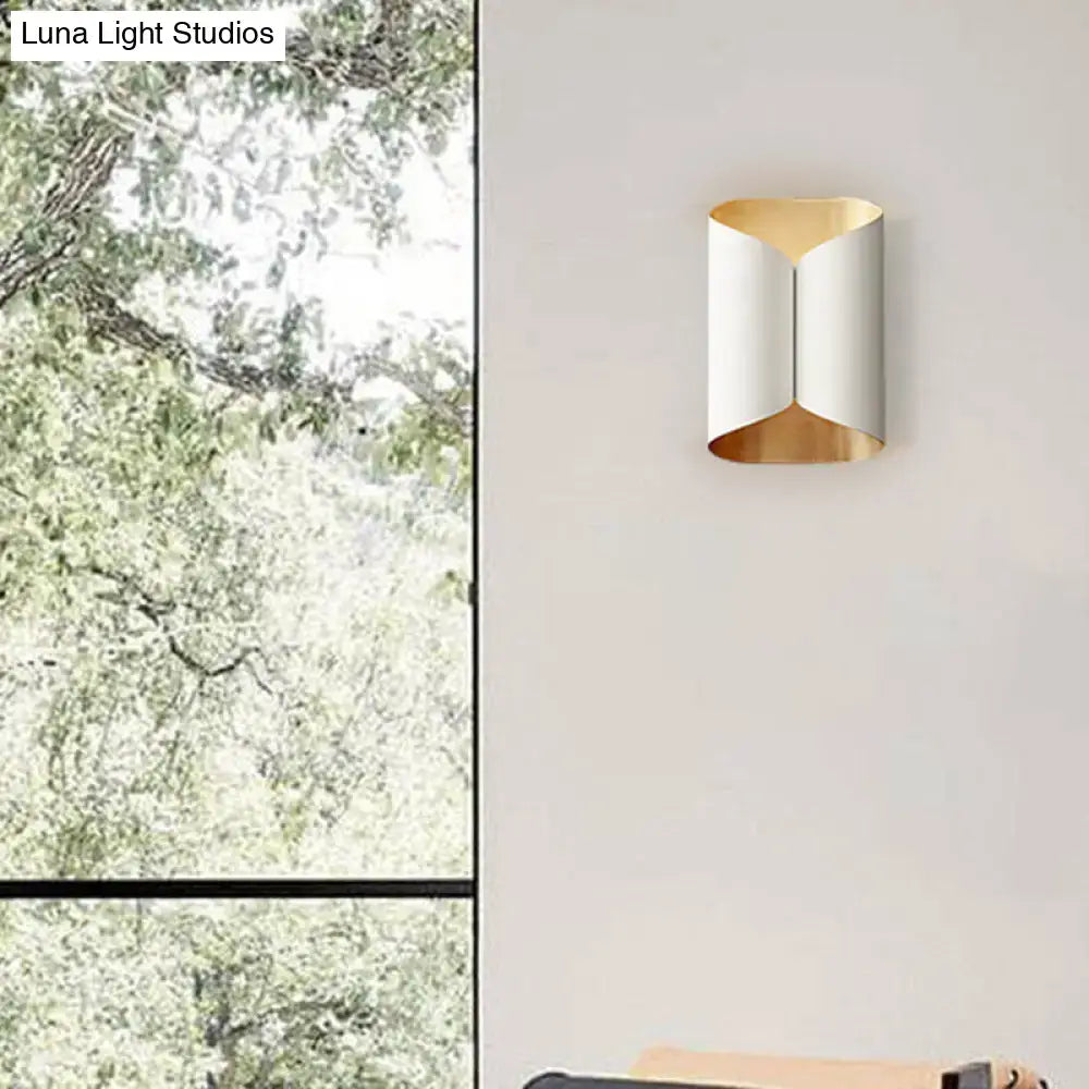 Modern black & gold twisted light fixture porch wall sconce