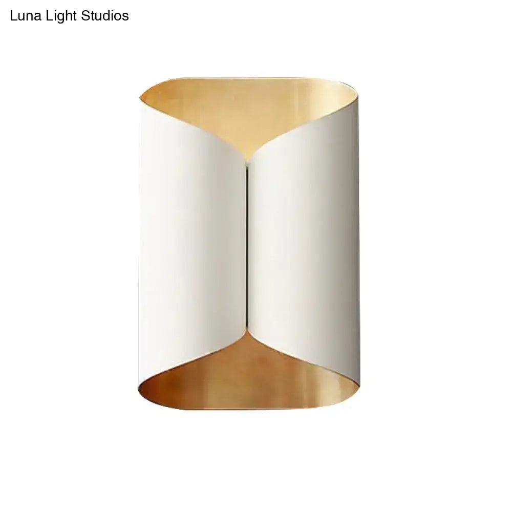 Modern black & gold twisted light fixture porch wall sconce