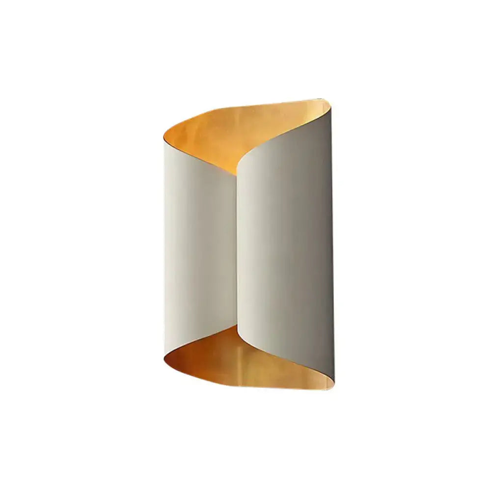 Modern black & gold twisted light fixture porch wall sconce