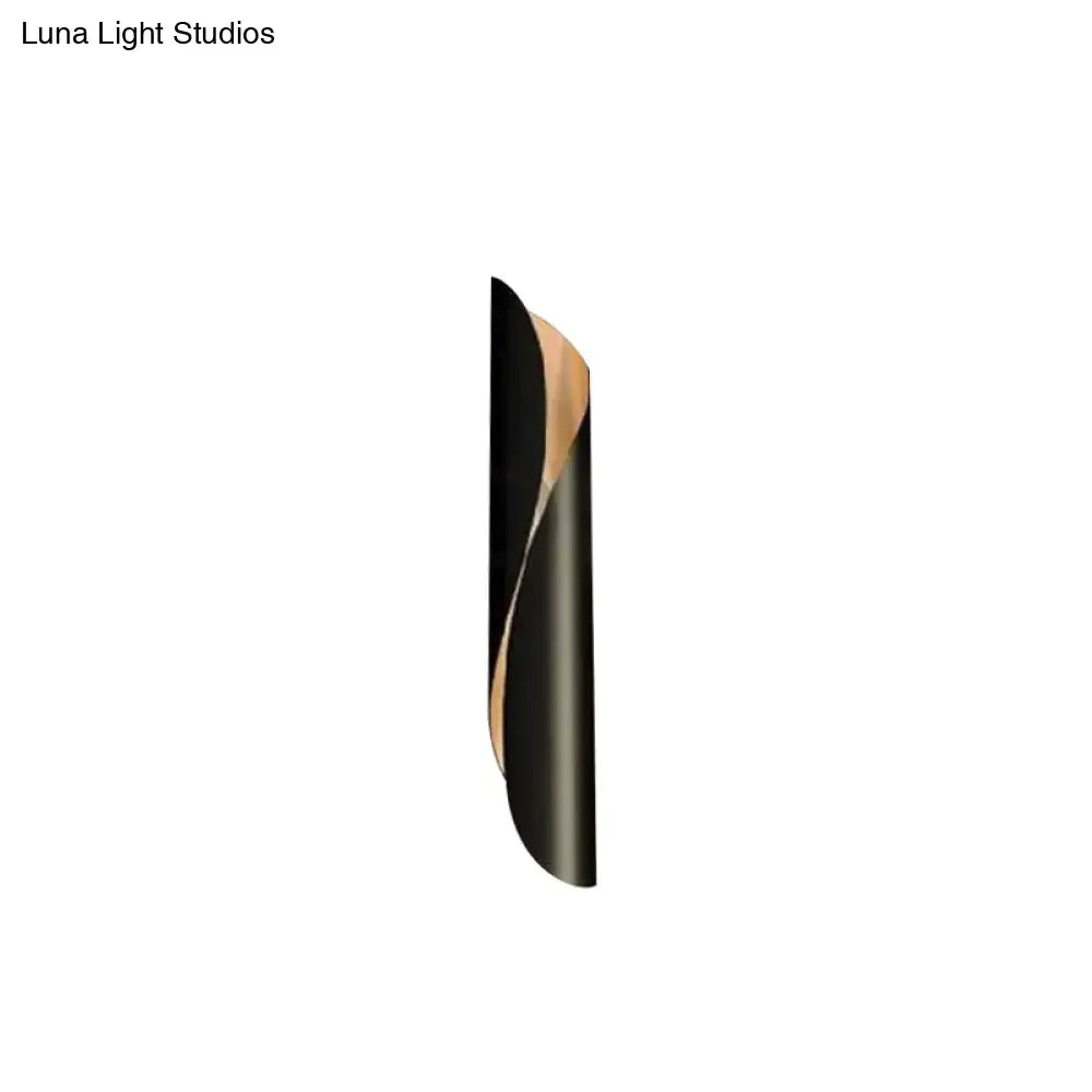 Modern black & gold twisted wall sconce light corridor fixture
