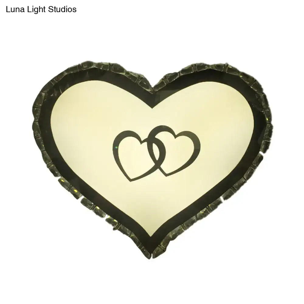 Modern black heart crystal shade wall sconce bedroom light