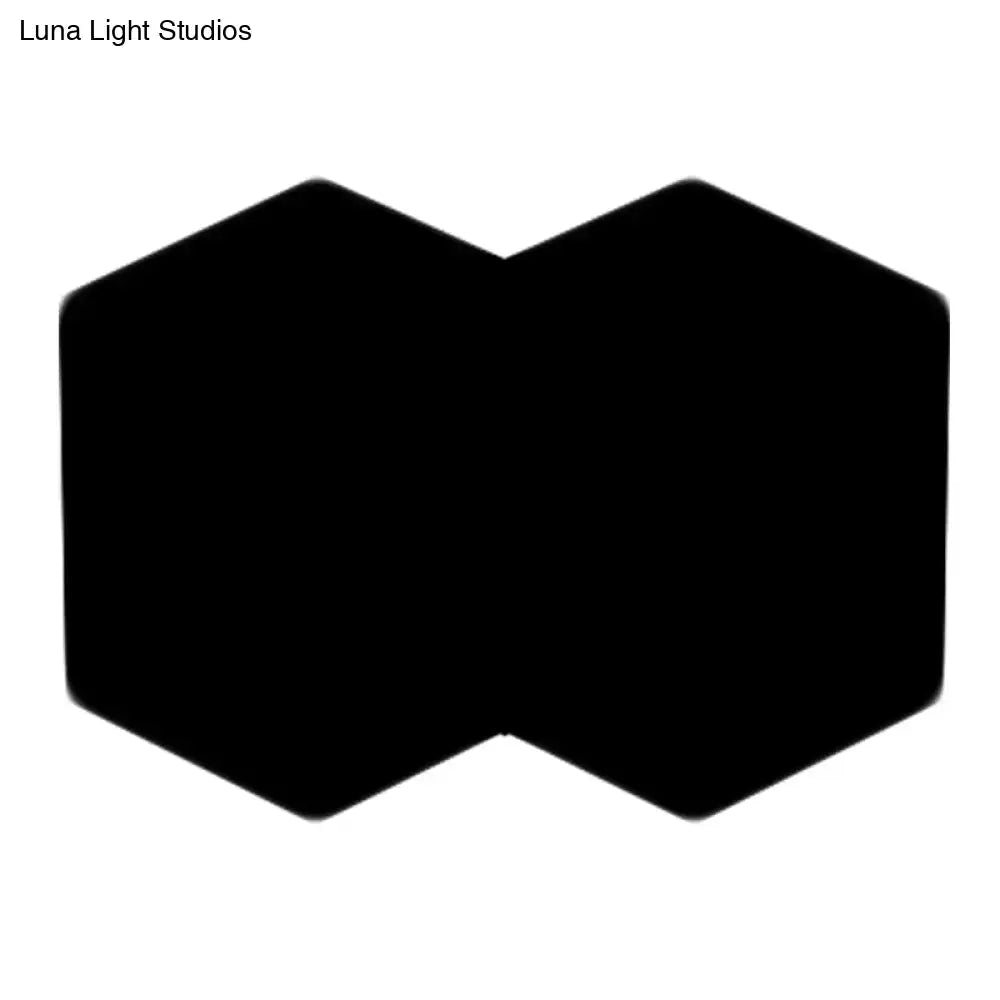 Modern black hexagon aluminum shade wall mount light bedroom decor