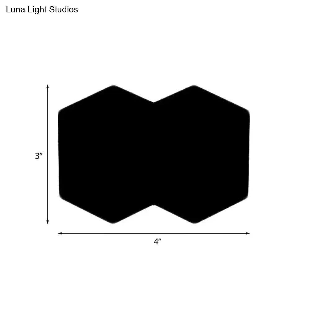 Modern black hexagon aluminum shade wall mount light bedroom decor