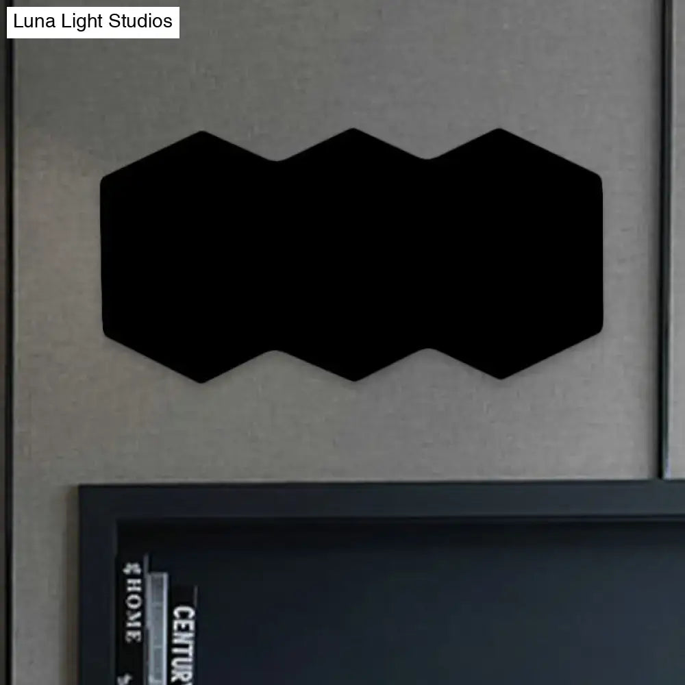 Modern black hexagon aluminum shade wall mount light bedroom decor