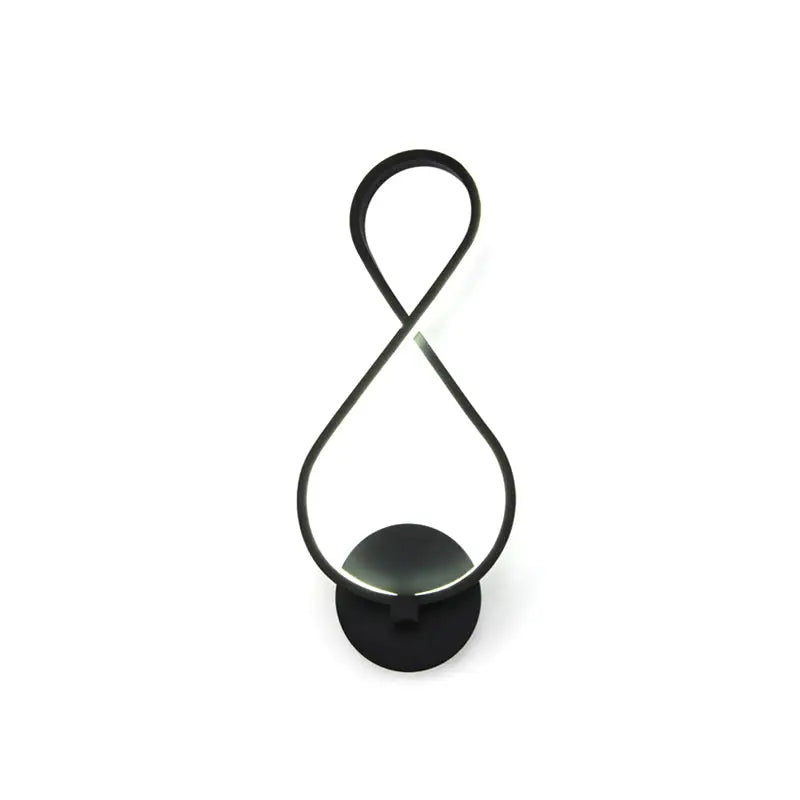 Modern black infinity led sconce light fixture bedroom wall lamp