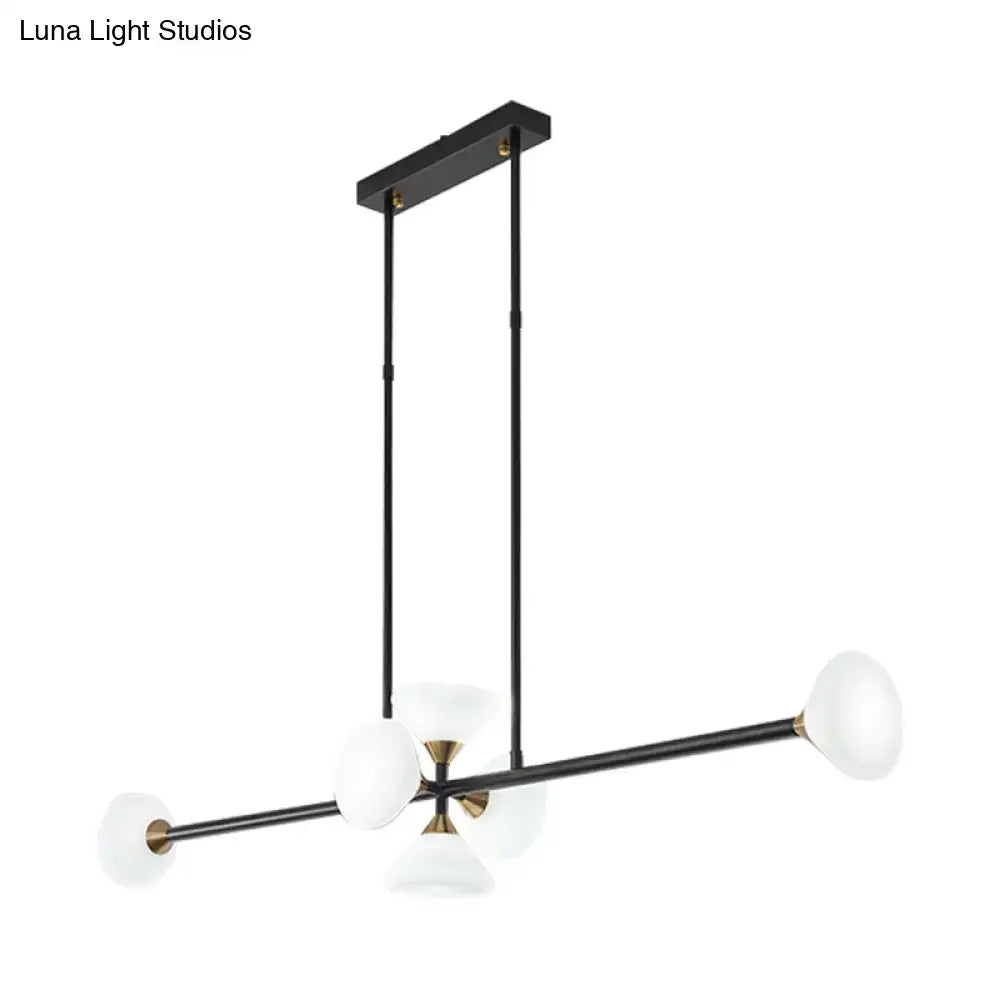 Modern black island pendant light with white glass – kitchen fixture