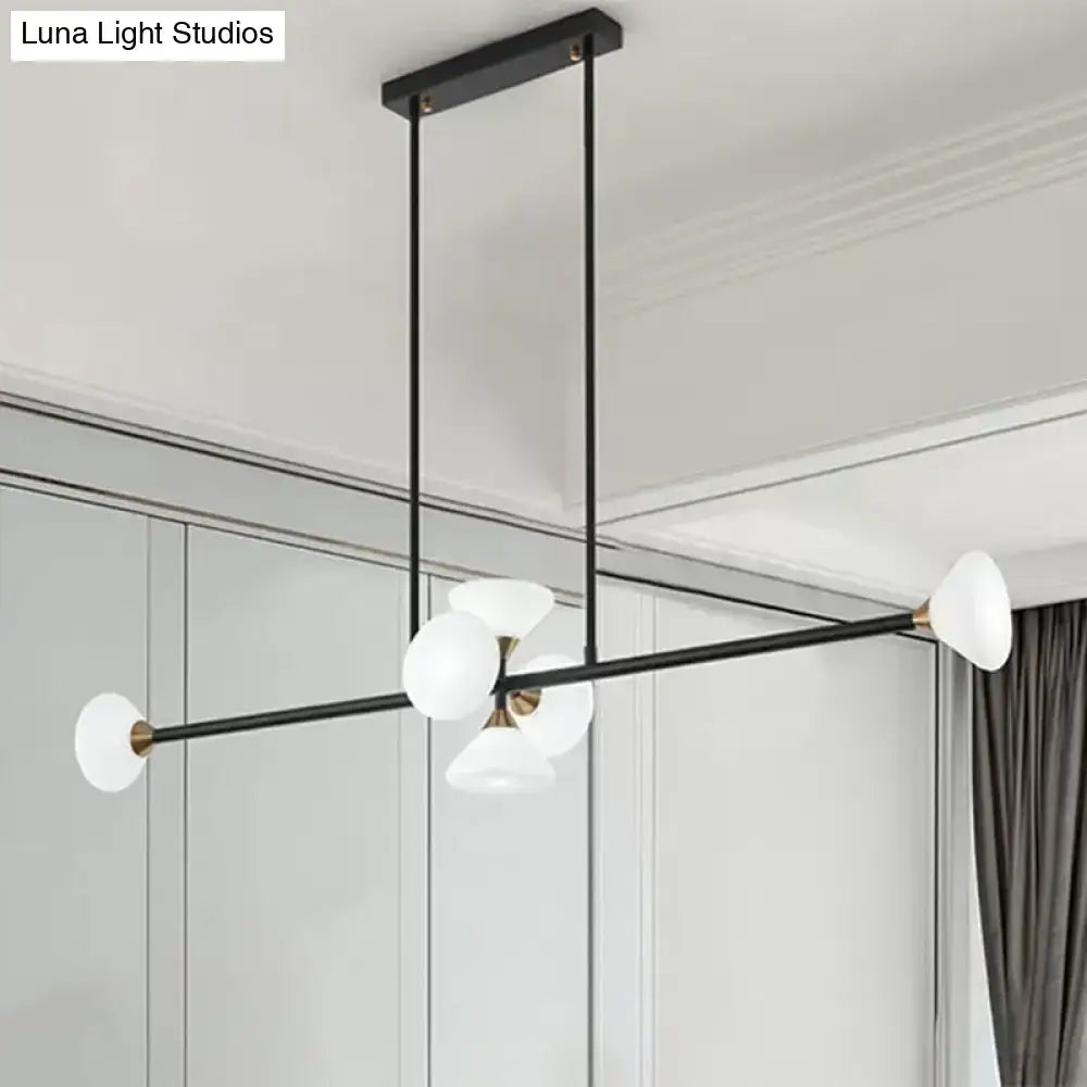 Modern black island pendant light with white glass – kitchen fixture