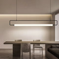 Modern black rectangular pendant led ceiling light with minimalist design for dining table island lighting