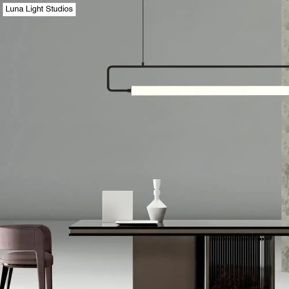 Modern black led ceiling island lighting for dining table