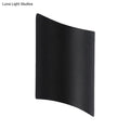 Modern black led outdoor wall sconce with curved minimalist design light fixture for patio lighting