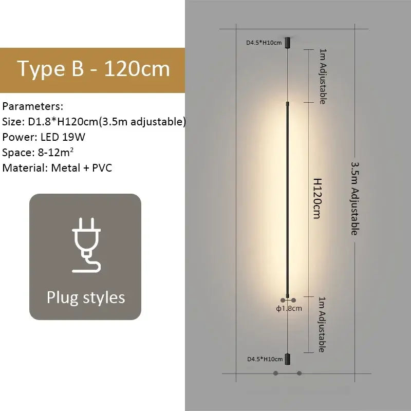 Modern black led pendant light for dining room minimalist rods