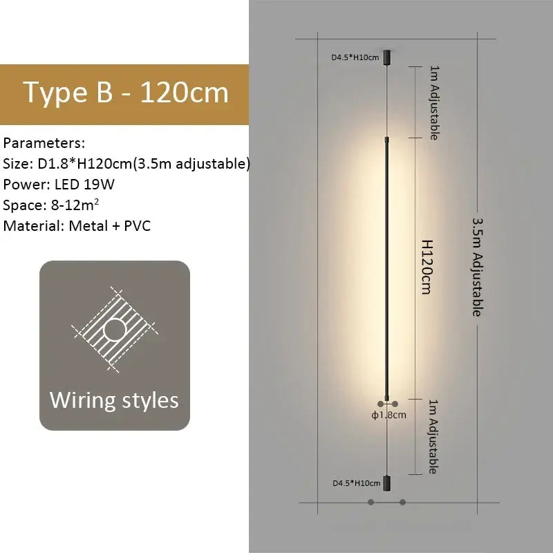 Modern black led pendant light for dining room minimalist rods